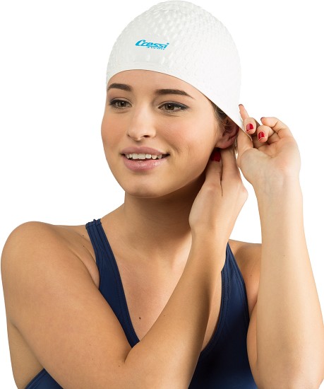 U.S. Divers Silicone Swim Cap Lady White